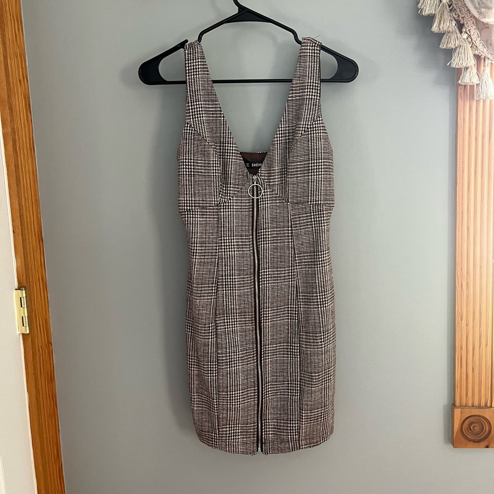 Shein Patterned Zipper Dress